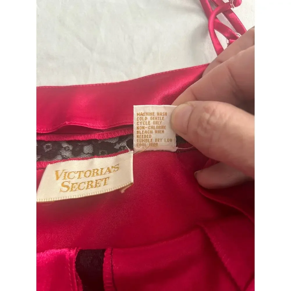 Vintage Victoria's Secret Lingerie Top Womens Size Medium Red Black Romantic - Picture 5 of 8